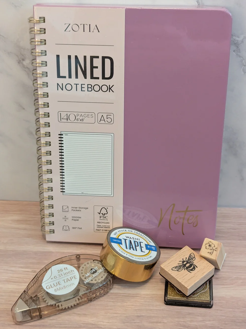 Vintage Scrapbooking / Junk Journal Starter Kit With Notebook, Stamps & More